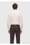 Ecru Plain Casual Fit Long Woven Casual Silk Blend Shirt - 6
