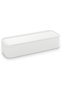 Ribbed Pen Case with Sliding Lid and 3 Removable Inserts, Pencils, Clips and Stationery, White