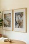 2 VINTAGE PAINTINGS WITH NATURAL WOOD FRAMES FEATURING ABSTRACT FLOWERS AND GOLDEN REFLECTIONS - 3