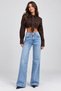 PRE-TREATED TRUE TO SIZE WIDE-LEG DENIM/JEANS