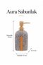Aura Bamboo - Gold-Accented Gray Liquid Soap Dispenser, 500 ml - 3
