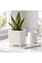 Ribbed Square Planter with Legs, 12.5 cm Opening, Modern Mid-Century Plant Pot for Indoor Plants - 3