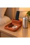 Remote Control Holder with Catch-All Tray, Coffee Table and Nightstand Caddy, Terracotta - 4