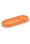 Ribbed Desk Tray with Round Charger Recess and Cable Slot, Phone, Pens, Keys and Glasses, Orange