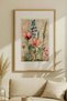 1 VINTAGE PAINTING WITH A PASTEL FLORA THEME IN A NATURAL WOOD FRAME - 2