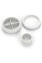 Round Stackable Desk Organiser with Tray and 2 Dividers, Ribbed Storage Container for Keys, White - 4