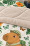 Tropical Capybara 3-Piece Wellsoft Plush Children's Set with Single-Size Quilted Bed Sheet, 160x220 cm - 7