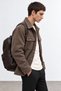 Premium Cashmere Fabric Men's Shirt Jacket with Snap-Fastened Clips | MEW3411024-1 - 4