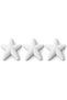 Minimalist Starfish Decorations Set of 3, 10 cm Ribbed Coastal Table Ornaments, Summer Gift, White