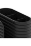 Ribbed Pen Holder with Notebook Slot, Modern Office and Study Desk Tidy, 15.7 cm, Black - 2