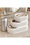 Stackable Desk Tray Set of 3 with Removable Compartment Inserts, Clips, Jewellery and Makeup, White - 4