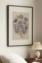 1 VINTAGE PAINTING WITH A DARK PURPLE "ELEGANCE" THEME IN A BLACK WOODEN FRAME