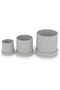 Ridged Planter Set of 3 with Drip Trays, 8.3, 10.8 and 14.1 cm Tall, for Succulents, Marble