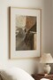 1 VINTAGE PAINTING WITH A "SERENE EARTH TONES" THEME IN A NATURAL WOOD FRAME