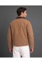 Men's velvet shirt collar zipper detailed jacket with inner lining and inner pockets - 2