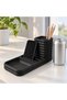 Phone Stand Desk Organizer with Pen Holder and Catch-All Tray, Earbuds, Keys and Phone, Black - 2