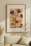 1 VINTAGE PAINTING WITH A RED BOTANICAL THEME IN A NATURAL WOOD FRAME - 2