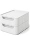 Stackable 2-Drawer Desk Organizer, Makeup, Jewelry and Office Supplies, Minimalist Matte, White