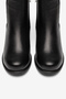 Women's Genuine Leather Chelsea Boots with Rubber Accents - Everyday Ankle Boots - Black - 4