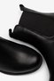 Women's Genuine Leather Chelsea Boots with Rubber Accents - Everyday Ankle Boots - Black - 3