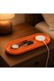Ribbed Desk Tray with Round Charger Recess and Cable Slot, Phone, Pens, Keys and Glasses, Orange - 6