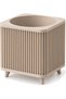 Ribbed Square Planter with Legs, 12.5 cm Opening, Modern Mid-Century Plant Pot for Indoor Plants
