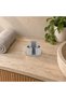 Round Cotton Swab and Pad Holder with 2 Compartments, Round Pads, 11.8 cm, Marble - 3