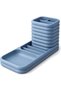 Phone Stand Desk Organizer with Pen Holder and Catch-All Tray, Earbuds, Keys and Phone, Dusty Blue