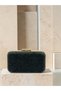 Women's Evening Clutch with Black Floral Print, Laser-Cut Gold Frame, and Chain Strap—Perfect for Weddings, Engagements, and Graduations - 3
