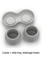 Duo Planter Set with Shared Drip Tray, 2 Fin Texture Plant Pots with Drainage Holes for Succulents - 4