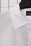 Women's Plus-Size Shirt with Shirt Collar, Rhinestone Embellishments, and Long Sleeves—Cotton Blouse - 8
