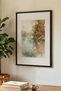 1 VINTAGE PAINTING WITH A MISTY SHORELINE THEME IN A BLACK WOODEN FRAME - 3