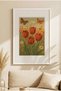 1 NOSTALGIC COUNTRY GARDEN-THEMED VINTAGE PAINTING IN A WHITE WOODEN FRAME - 2