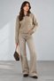 Women's Wool-Blend Knit Cardigan with Denim Collar and Double Zipper - 3