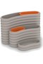 Ribbed Desk Organiser Set of 3 with 2 Removable Inserts, Vanity and Bedside, Greige