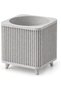 Ribbed Square Planter with Legs, 12.5 cm Opening, Modern Mid-Century Plant Pot for Indoor Plants