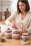 3-Piece Set of 6-Piece Enamel Jars with Lids 1 Liter, 1.3 Liter, 1.5 Liter - Spice Jar, Dowry Jar, Yogurt Fermentation Jar - 6