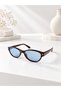 Vela Leopard Blue Cat-Eye Unisex Women's and Men's Retro UV400 Stylish Classic Rectangular Sunglasses - 3