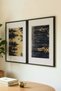 2 VINTAGE PAINTINGS WITH BLACK WOODEN FRAMES FEATURING ABSTRACT LANDSCAPES WITH FOREST AND WATER THEMES - 3