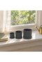Ridged Planter Set of 3 with Drip Trays, 8.3, 10.8 and 14.1 cm Tall, for Succulents, Black - 2