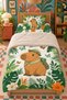 Tropical Capybara 3-Piece Wellsoft Plush Children's Set with Single-Size Quilted Bed Sheet, 160x220 cm - 4