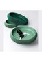 Ribbed Bowl with Hidden Twist-Lock Container, Entryway Desk Vanity Organiser, 20.5 cm, Sage Green - 8