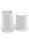 Stackable Round Pen Pot and Storage Canister Set, 5 Pieces with Divided Insert, Clips and Stationery