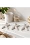 Minimalist Starfish Decorations Set of 3, 10 cm Ribbed Coastal Table Ornaments, Summer Gift (Marble) - 2