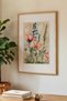 1 VINTAGE PAINTING WITH A PASTEL FLORA THEME IN A NATURAL WOOD FRAME - 3