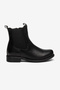 Women's Genuine Leather Chelsea Boots with Rubber Accents - Everyday Ankle Boots - Black