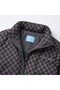 Children's Black Checkered Pattern Fleece-Lined Mock Neck Zipper College Jacket - 5