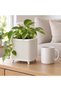 Ribbed Square Planter with Legs, 12.5 cm Opening, Modern Mid-Century Plant Pot for Indoor Plants - 2