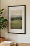 1 VINTAGE PAINTING WITH A GREEN VALLEY THEME IN A BLACK WOODEN FRAME - 3
