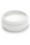 Round Stackable Desk Organiser with Tray and 2 Dividers, Ribbed Storage Container for Keys, White